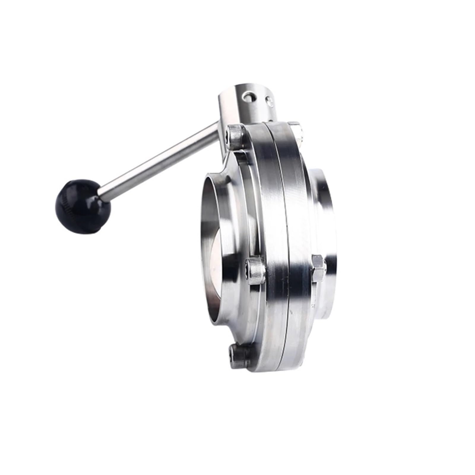 BALYDLUL 2" Stainless Steel 316 Sanitary Butterfly Valve Welding OD 51mm Silicone Sealing