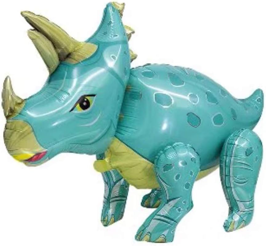 Dinosaur Party Supplies - 6 pcs Premium 3D JUMBO Foil Dinosaurs Mylar Balloons for Birthday Celebration - Colorful Triceratops and Apatosaurus Decoration