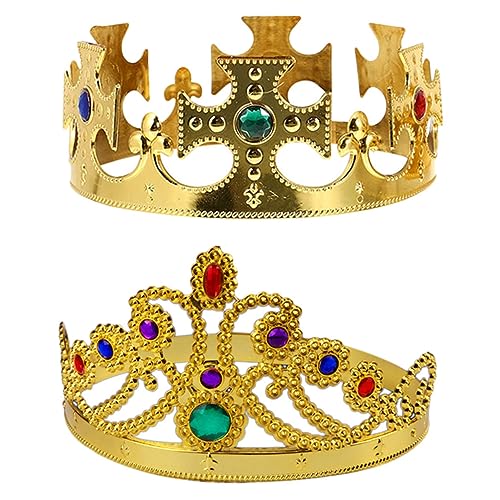 Parliky 2piezas Coroa De Cumpleaños Infantil Para Fiestas Diadema De Princesa Dorada Accesorios De Disfraz De Halloween Coronas Decorativas Ligeras y Elegantes