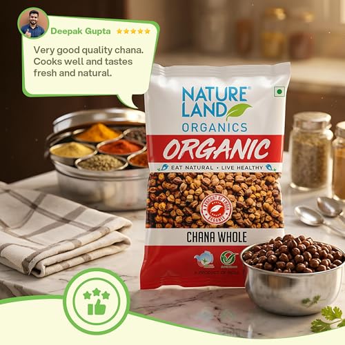 Image of Natureland Organics Chana whole 500 Gm - Organic Healthy Pulses
