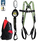 Das PSA Set zeichnet sich durch sein geringes Gewicht aus, ist einfach einzustellen und hat einen sehr guten Sitz. Die Größe ist universal. Das Höhensicherungsgerät kann von einem Benutzer mit maximalen Gewicht von 100 kg verwendet werden.