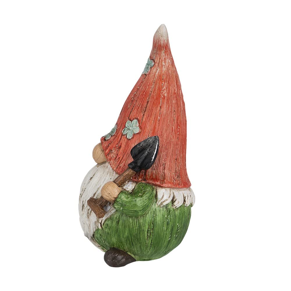 Ideen mit Herz Figura decorativa gnomo con pala | giardino | nano da giardino per esterni | altezza 21 cm | larghezza 13 cm