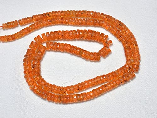 Gemstone Beads 3.5mm - 7mm en grenat mandarine pour enfiler vos intercalaires