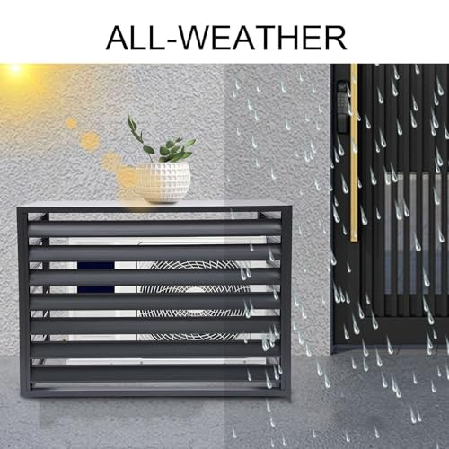 Cache-climatiseur extérieur gris de 110 cm pour balcon cosy