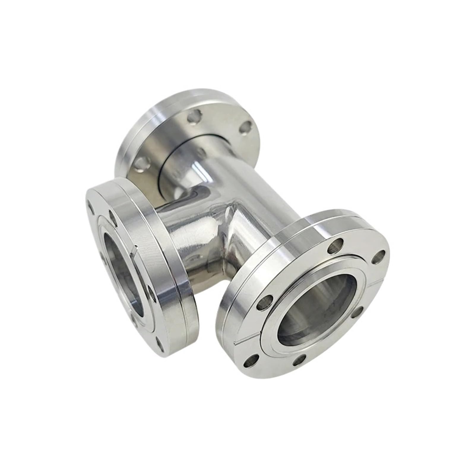 PAKMEZ CF16 High Vacuum Equal Diameter tee Pipe Adapter 304 Stainless Steel Fixed Flange