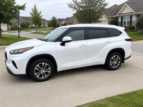 Image of 2020-2026 Tape-On Rain Guards for Toyota Highlander Side Window Visor Deflectors, LE XLE XSE Hybrid, Durable Tinted Vent Shades 2020 2021 2022 2023 2024