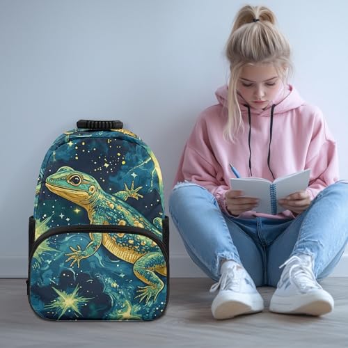 Novelty Kids Backpack with Front Pocket Lizard Backpack for Boys Girls School Bookbag Durable Soft Padded Breathable Lightweight Large Capacity 17 Inch Schoolbag3