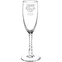 Personalized Color Printed Twisted Stem Champagne Flute - Holiday Cheer - Silver - 12 pack