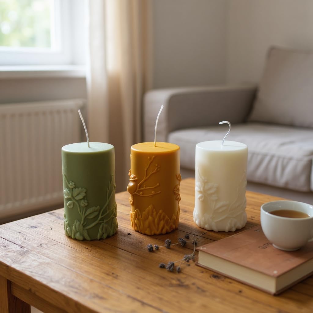 Bird Pillar Candle (Forest Green) - Image 2