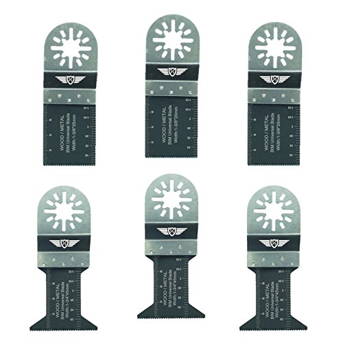 6 x TopsTools UNK6BMX Bi-Metal Blades Compatible with Bosch Fein (Non-StarLock) Makita Milwaukee Einhell Ergotools Hitachi Parkside Ryobi Worx Workzone Multi tool Accessories