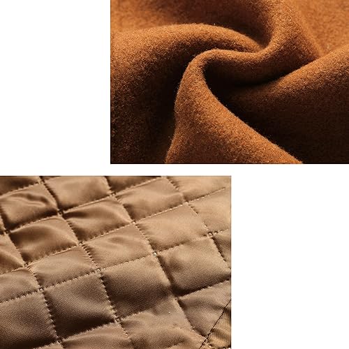 Image of INVACHI Men's Wool Blend Coat Warm Winter Trench Coat with Detachable Soft Scarf Single Breasted Pea Coat