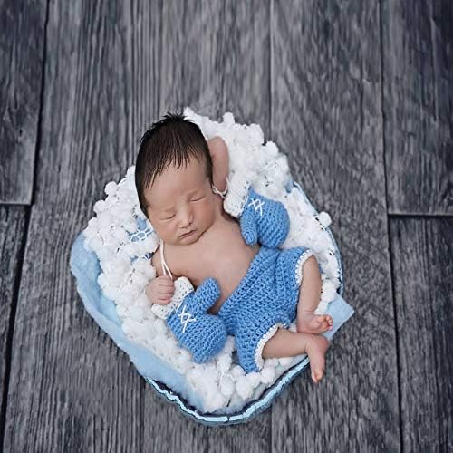 Miniatura 2 de Conjuntos de fotografía para recién nacidos para sesión de fotos accesorios de ganchillo conjunto de sombrero y pantalones