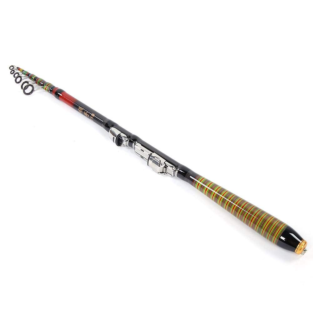 【𝐏𝐚𝐬𝐜𝐮𝐚】 Caña de Pescar, caña de Pescar telescópica de Carbono Sea Sea Portable Spinning Hand Fishing Accessories(210CM)