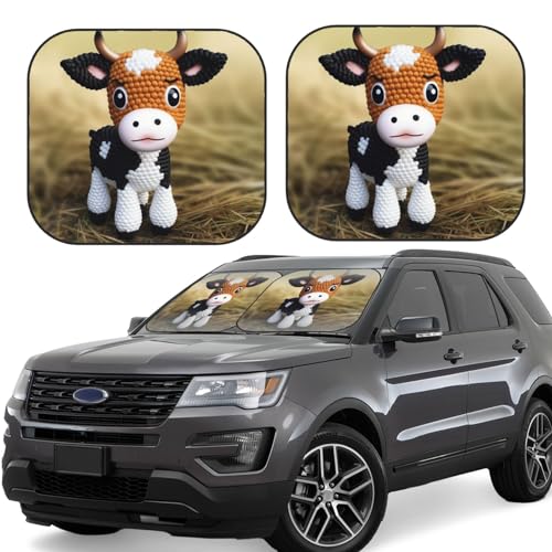 Pare-soleil voiture pliable motif vache résout le problème de chaleur