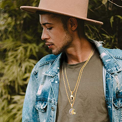 Metaltree98 Mens 14Kt Gold Plated Football & Football Helmet Pendant 4 Mm, 22" & 26" Double Rope Chain Set Mhc 20 G #TOP4