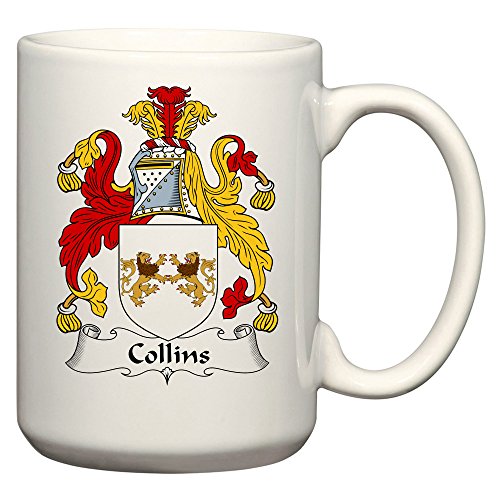 Collins Coat of Arms/Collins Family Crest 15 Oz Ceramic Coffee/Cocoa Mug by Carpe Diem Designs, Made in the U.S.A.