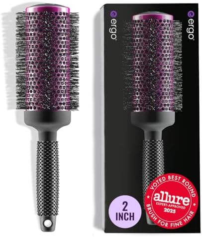 ERGO Super Gentle Round Brush for Blow Out - Salon Quality Hair Styling for Women - Roller for Wet and Dry Hair - Volumizing Care Blowout - ERG53: 2"