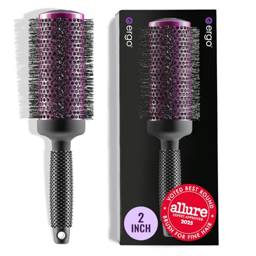 ERGO Super Gentle Round Brush for Blow Out - Salon Quality Hair Styling for Women - Roller for Wet and Dry Hair - Volumizing Care Blowout - ERG53: 2'