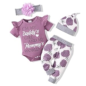 Renotemy Newborn Infant Baby Girl Clothes Summer Outfits Infant Romper Pants Cute Toddler Girl Clothes Gift Set