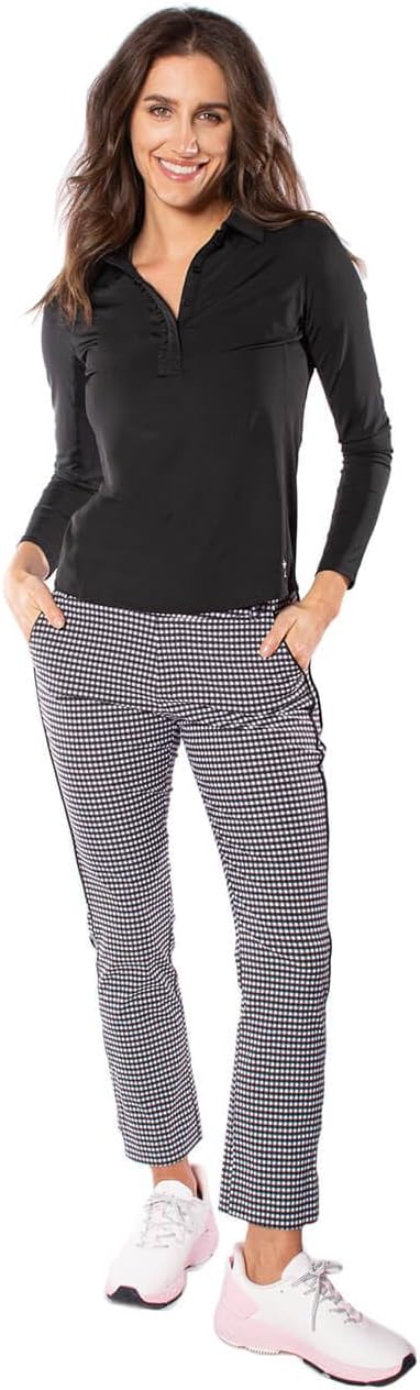 GOLFTINI Long Sleeve Ruffle Tech Polo