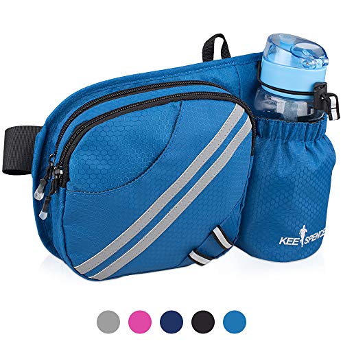 KEESPENCE Hiking Fanny Pack, Waist Bag with Water Bottle Holder for Men Women