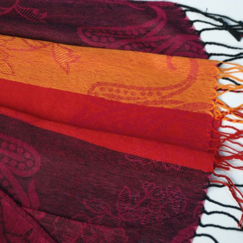 Blancho Pashmina Womens Pa A82 3 Multi Colors Rose Tassel Ends Pashmina3