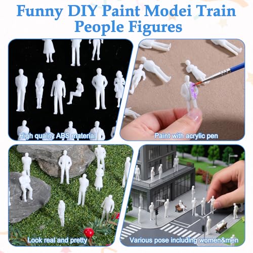 Sibba 50 Piezas Mini Figuras Personas sin Pintar 1:50 miniatura 3