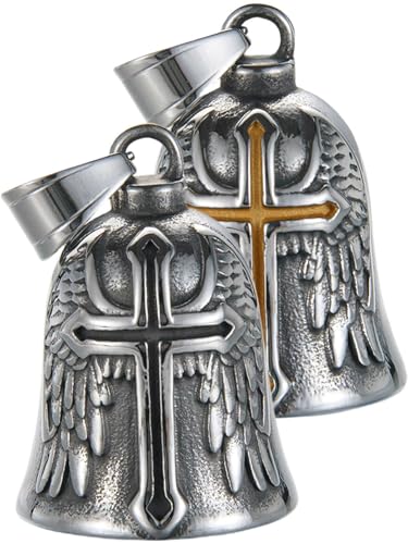 Image of Motorcycle Bell Guardian Angel Charm - Weather-resistant Good Luck Gremlin Bells With Gift Box, Legend Card, Keychain