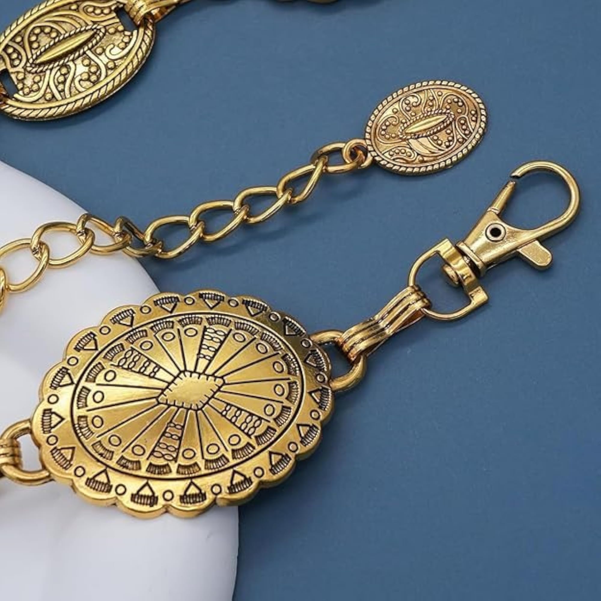 Women's Stylish Kamarbandh Waist Chain, Gold