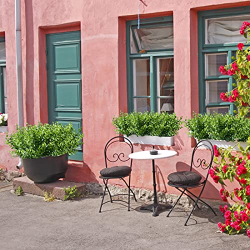 Haplia 8Pcs Artificial Eucalyptus Plants,Fake Boxwood Shrubs Uv Resistant No Fade Faux Plastic Greenery For Wedding Bridal Bouquet Indoor Outdoor Home Garden Kitchen Office Table Vase(Green) #TOP6