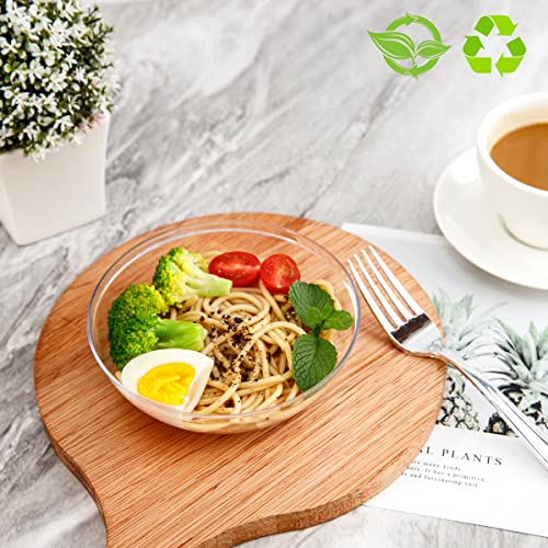 Bucla 50 Pack 12Oz Clear Plastic Bowls-Disposable Crystal Plastic Bowls- Premium Heavy Duty Clear Salsa Bowls For Wedding &Parties #TOP3