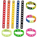 10 20 Pcs Silicone Bracelets Pack For Kids,10 Colors Adjustable Cute Rubber Wristbands For Boys Girls Croc Shoe Charms Party Favor Gifts