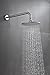 Purelux Rainfall Shower Head with 16 Inch Extension Shower Arm, Brushed Nickel Finish
