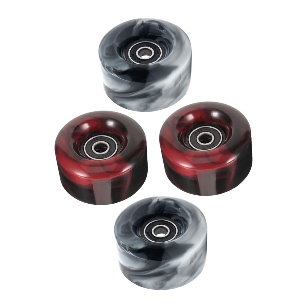 Gogogmee 4Pcs PU Roller Skate Wheels High Elasticity Replacement Wheels for Roller Skating Durable Wear Resistant Skating Supplies with Bearings for Smooth Performance Multiple Surfaces