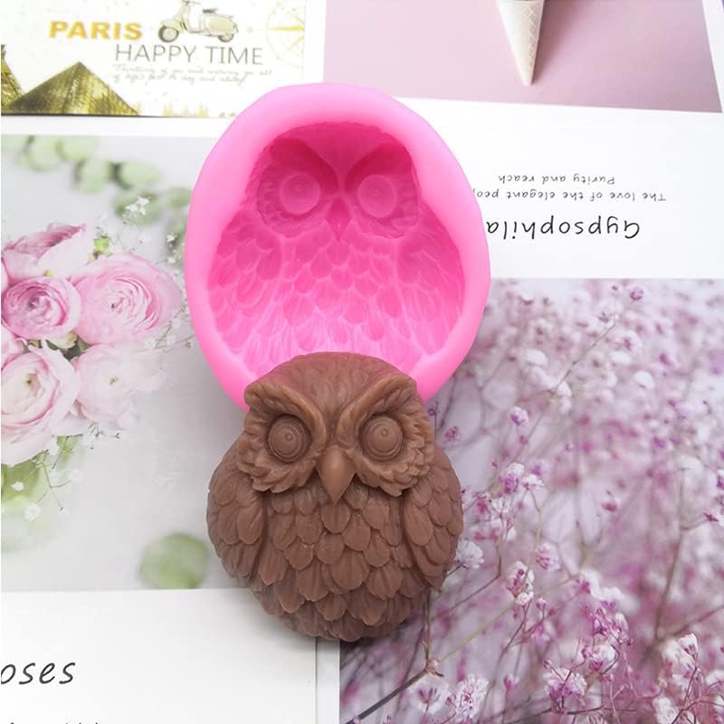 Miniatura 5 de 2 moldes de silicona para jabón de búho para hacer jabón hecho a mano, pasteles, chocolate, arcilla de yeso, ornamento, fabricación de velas