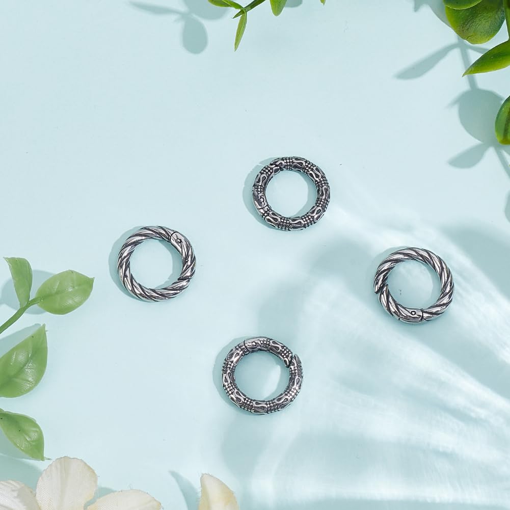 Beebeecraft 4pz 2 Estilos de Anillos de Cierre con Resorte