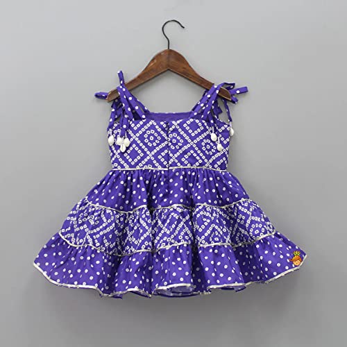 Image of VIKITA Girls Dresses Summer Sleeveless Knee Length Party Frock For 1 To 8 Years Girls (1-2 Years, Aqua Blue)