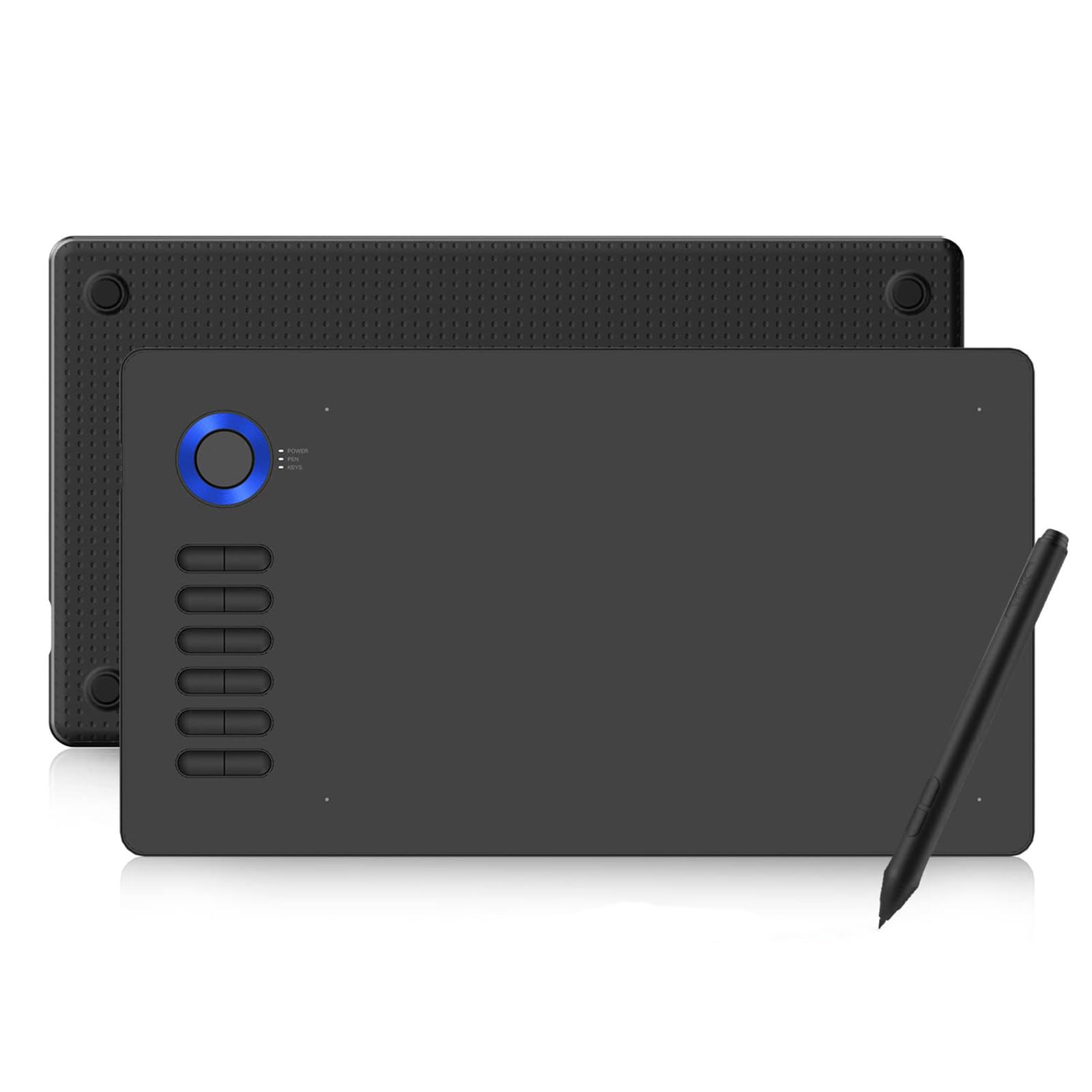 Tavoletta grafica digitale, 12 pulsanti, supporto Android Mac OS e Windows, con tavoletta grafica digitale con penna a 8192 livelli per PC portatile,Blue