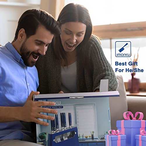 Imarku Santoku Knife & 9 Piece Kitchen Knife Set, Japanese Stainless Steel Professional Knife Set For Chef With Ergonomic Pakkawood Handle, Best Gifts For Men… #TOP6