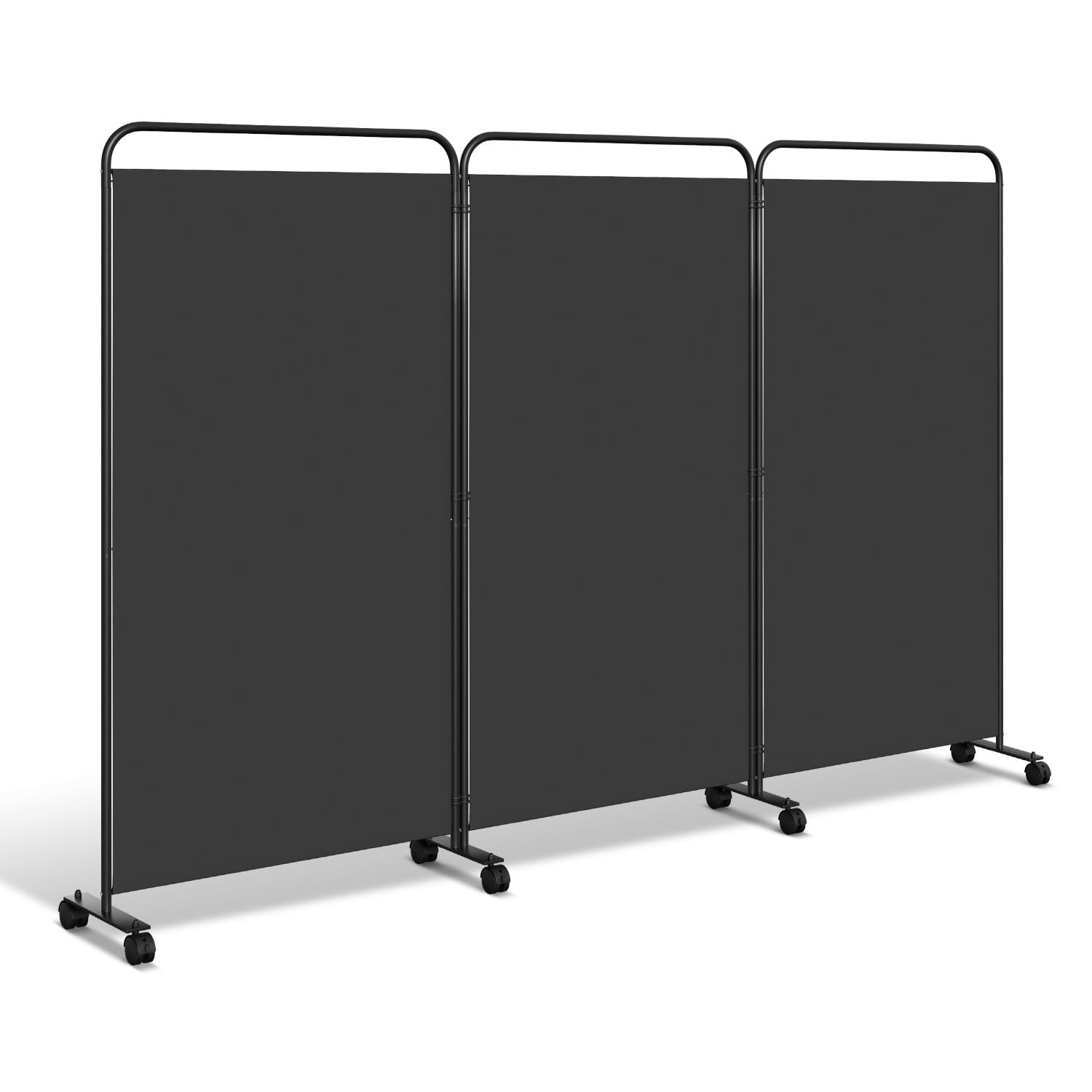 Paravent sur roulettes 3 pièces Anthracite 263 x 180 cm