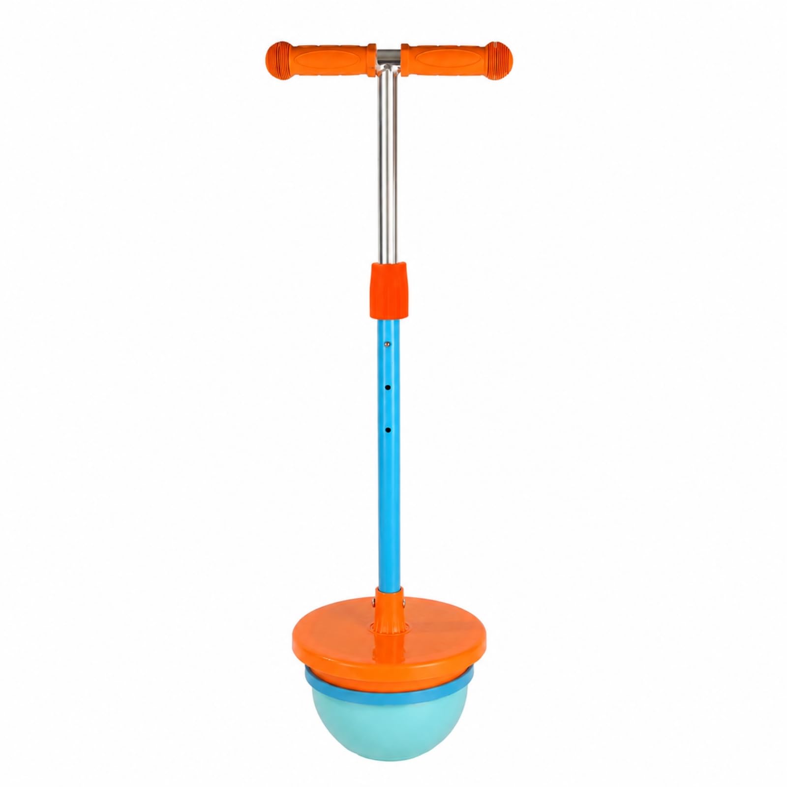 kowaku Pallone Rimbalzante con Impugnature Testurizzate Regolabile Giocattolo con Piattaforma e Manubrio Resistente Palla Saltante Maniglie per Esterno, Arancione