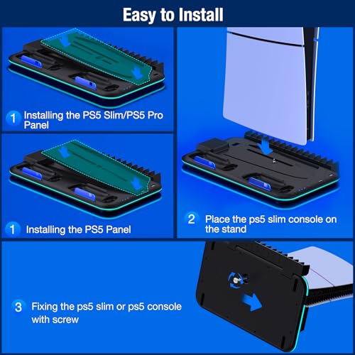 Support de refroidissement PS5 Pro à LED et double chargeur de manette