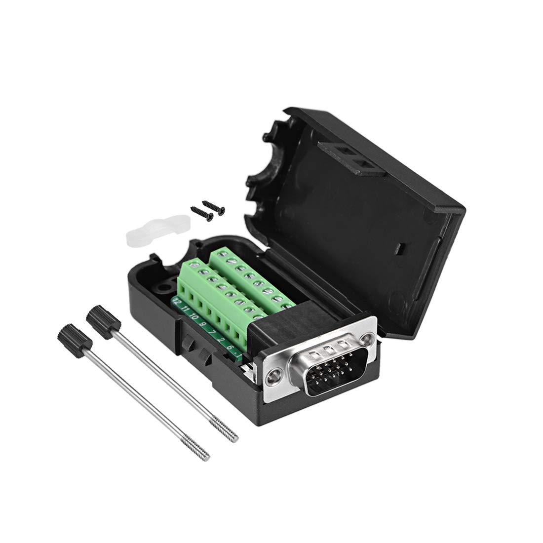 Amazon | uxcell D-sub DB15 ケース付きブレークアウトボードコネクタ