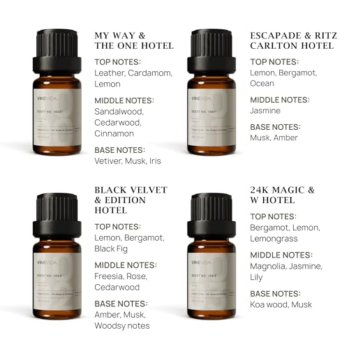 Image of VINEVIDA Luxury Hotel Scent Collection - Set of 8 Premium Fragrance Oils - 5 Star Hotel Essential Oil, Fragrance for Home Diffusers, Soap & Candle Making