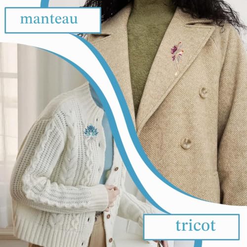 DOKRIN Broches et pins pour femme，Broche fleur en strass 3 pièces pour femme, broche luxueuse et exquise pour manteau et costume – vue 5