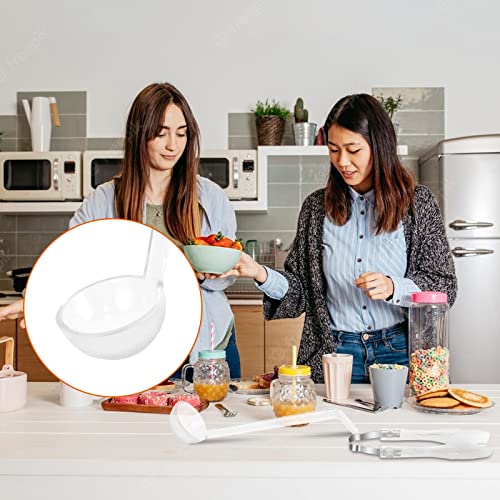 10 Pieces 7 Inches 1 Oz Clear Small Ladle Plastic Dressing And Sauces Ladles Long Handle Punch Acrylic Ladles For Serving Soup Punch Bowl Fruit Juices Cocktail Parties #TOP5