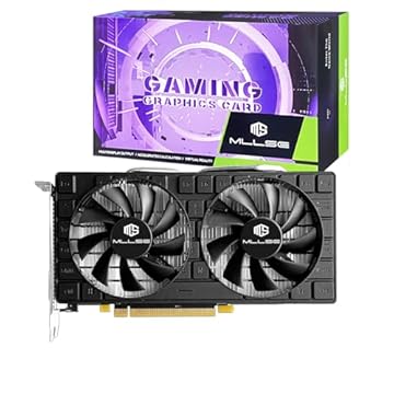 Mllse Placa gráfica RX 580 de 8 GB, GPU 2048SP GDDR5 de 256 bits, placa de vídeo para jogos PCIE 3.0, resfriamento com ventiladores duplos, cartão de jogos com portas HDMI/DP/DVI, placa de vídeo para