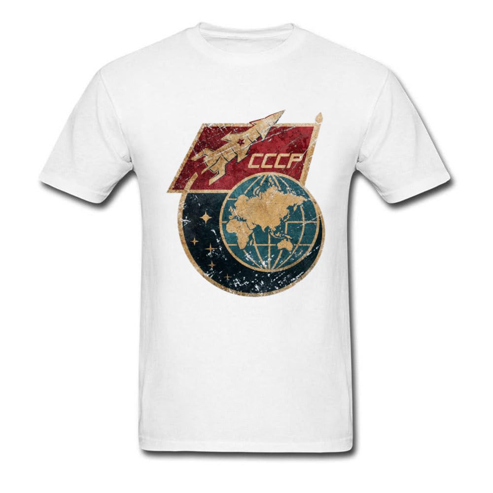 Generic2023 Men T Shirt Rainbows CCCP Tee Rосkеt Top Tshirt Comrade Lambda Logo T-shirts Printed Europeans Male Fashion Streetwear Cotton (26CC012 white, XXXL)