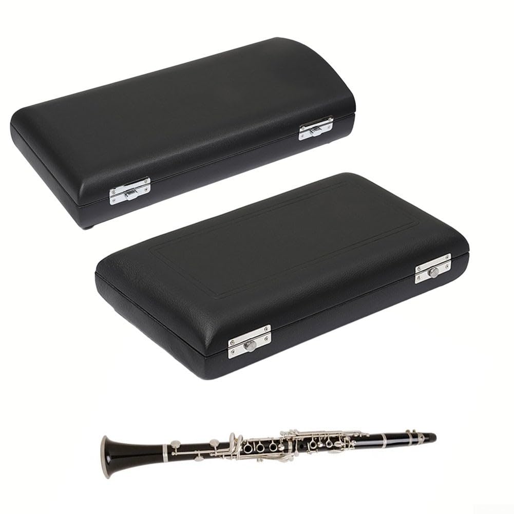 Funda rígida para clarinete y caja de almacenamiento de oboe, funda de música de piel sintética a prueba de golpes con almohadilla suave, portátil para bolsa de transporte de instrumentos de viento de