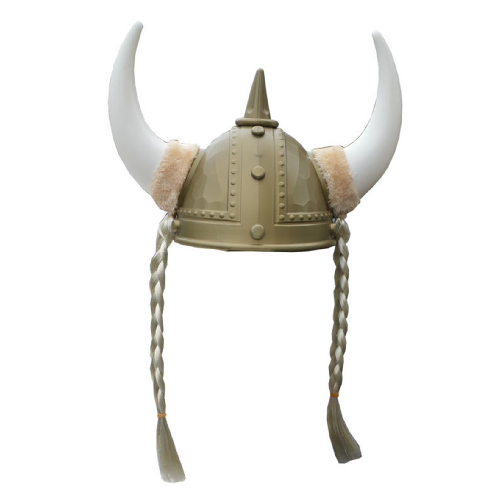 Rswnyirn Viking Helmet with Horns Renaissance Barbarian Warrior Hat for Medieval Dress Up Cosplay Gold One Size